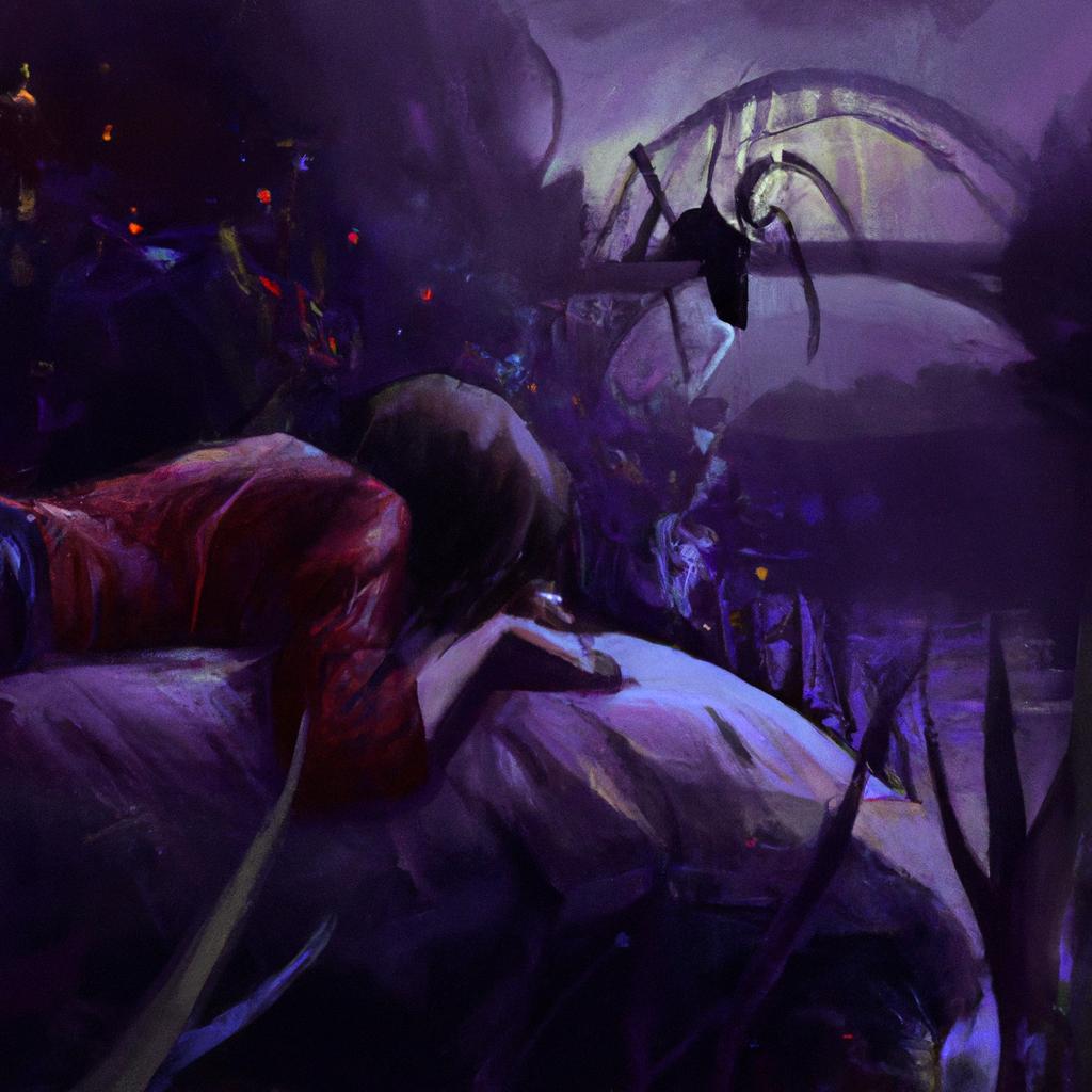Imagem de capa do post "Descubra o que Significa Sonhar com Picada de Aranha!" com um desenho digital