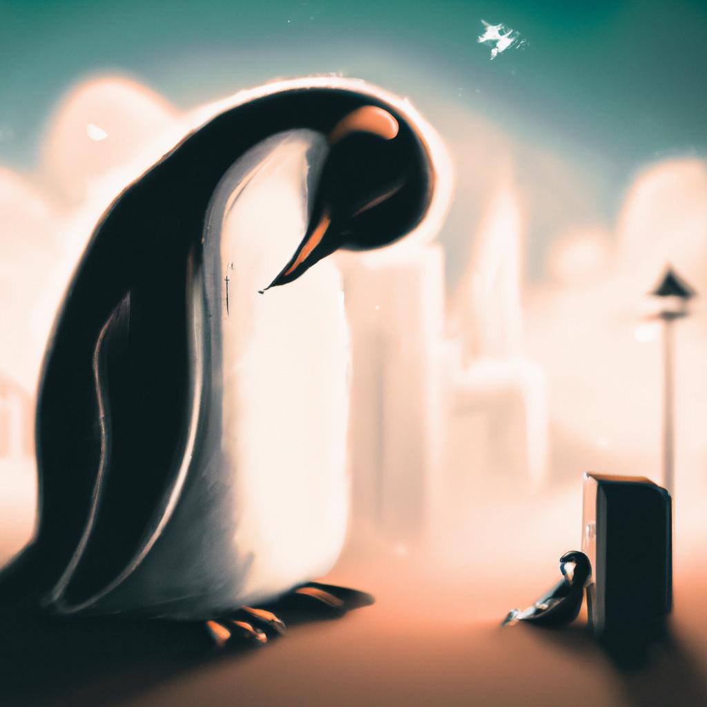 Imagem de capa do post "Descubra o Que Significa Sonhar com Pinguim!" com um desenho digital