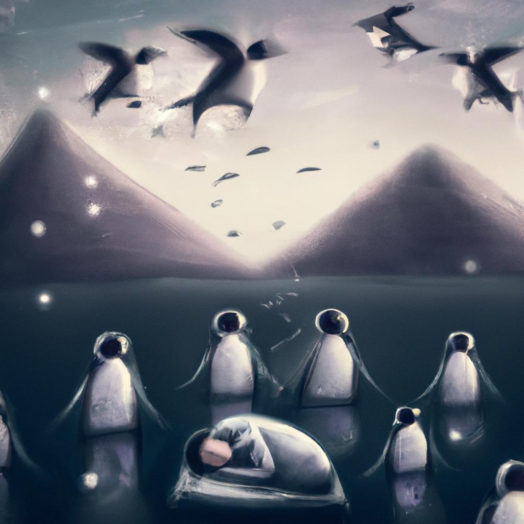 Imagem de capa do post "Descubra o Significado de Sonhar com Pinguins!" com um desenho digital