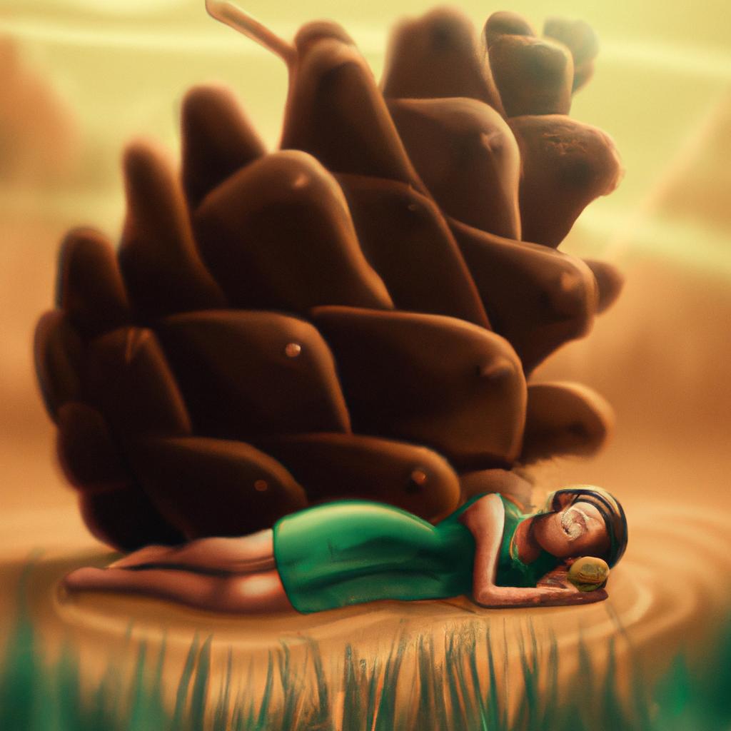 Imagem de capa do post "Descubra o Significado de Sonhar com Pinha!" com um desenho digital