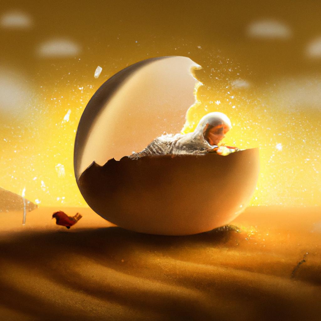 Imagem de capa do post "Sonhar com Pintinho Saindo do Ovo: Descubra o Significado!" com um desenho digital