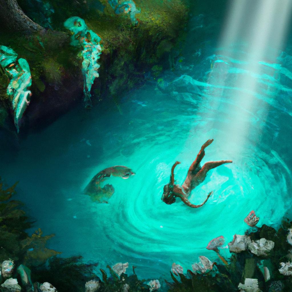 Imagem de capa do post "Descubra o Significado de Sonhar com Piscina Natural!" com um desenho digital