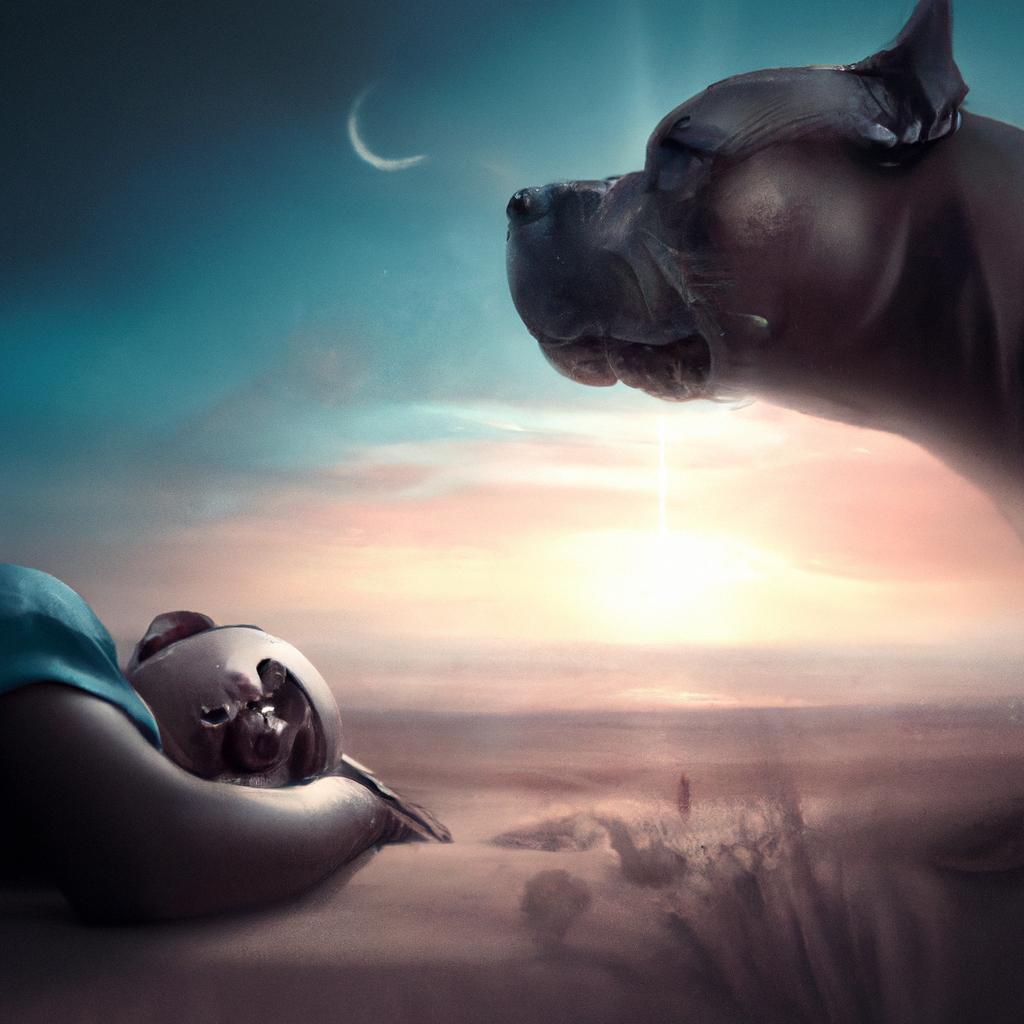 Imagem de capa do post "Descubra o Significado de Sonhar com Pitbull Te Mordendo!" com um desenho digital