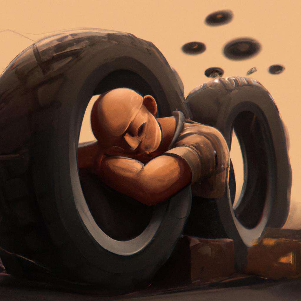 Imagem de capa do post "Descubra o Que Significa Sonhar Com Pneu Careca!" com um desenho digital