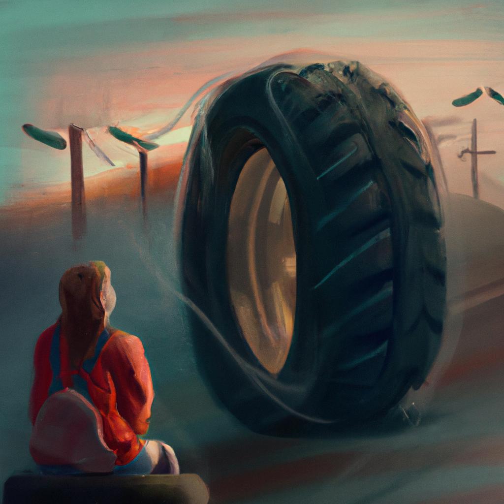 Imagem de capa do post "Descubra o Significado de Sonhar com Pneu de Carro!" com um desenho digital