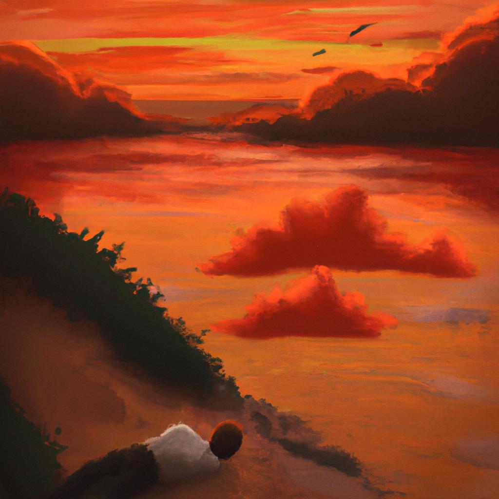 Imagem de capa do post "Descubra o Significado de Sonhar com Por do Sol!" com um desenho digital