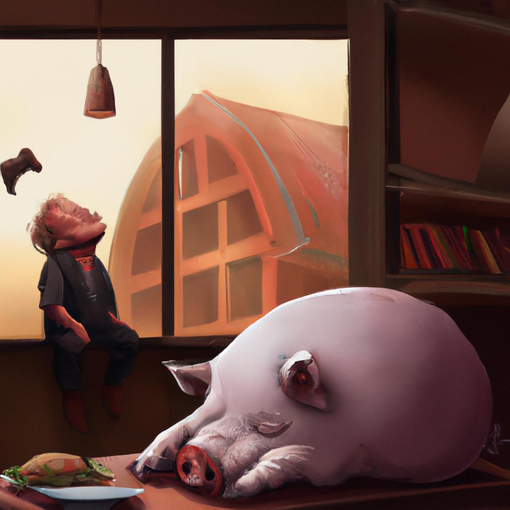 Imagem de capa do post "Descubra o Significado de Sonhar com Porco Assado!" com um desenho digital