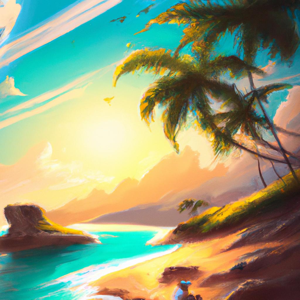 Imagem de capa do post Sonhar com Praia Bonita? Descubra o Seu Significado! com um desenho digital