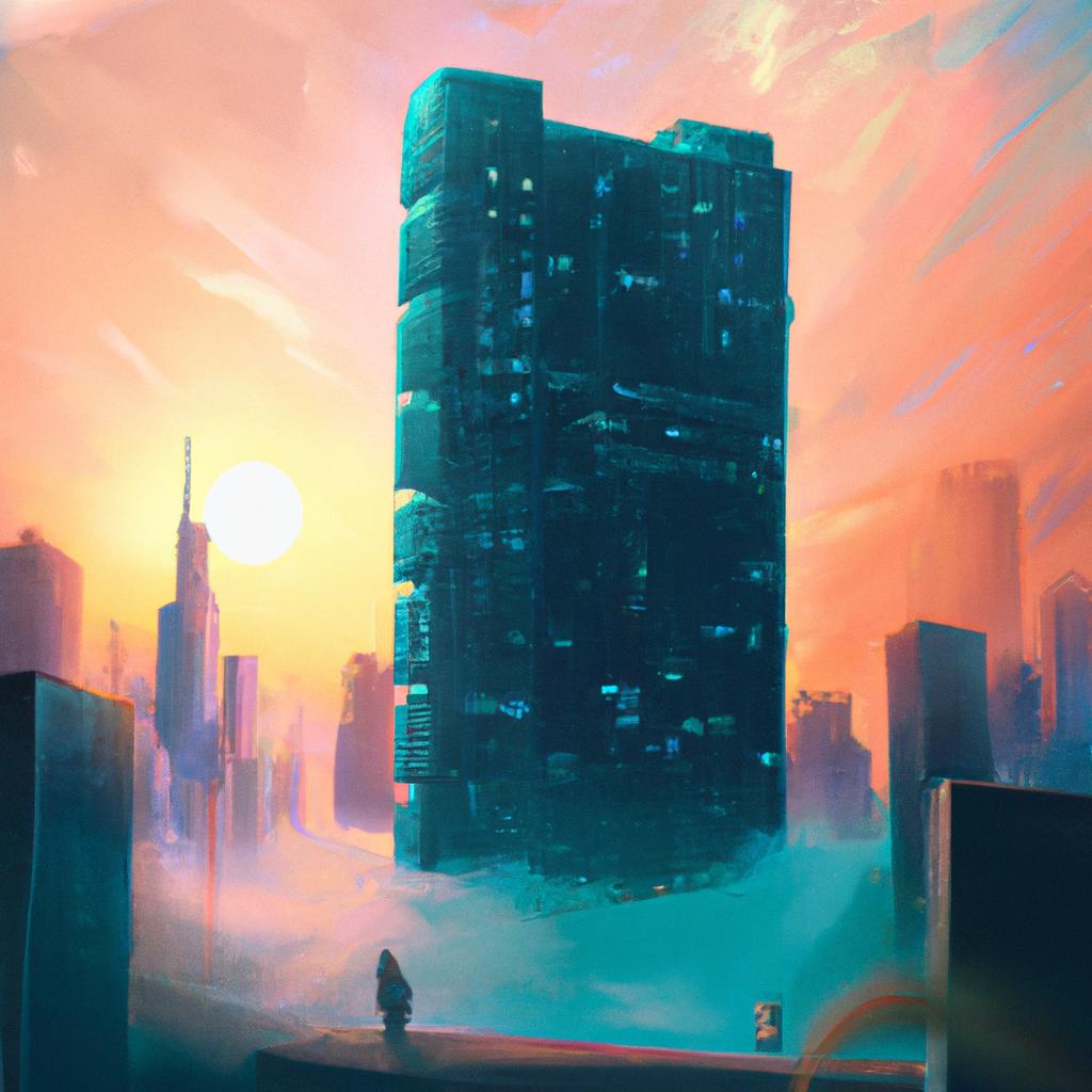 Imagem de capa do post "Descubra o Significado de Sonhar com Prédio Alto e Bonito!" com um desenho digital