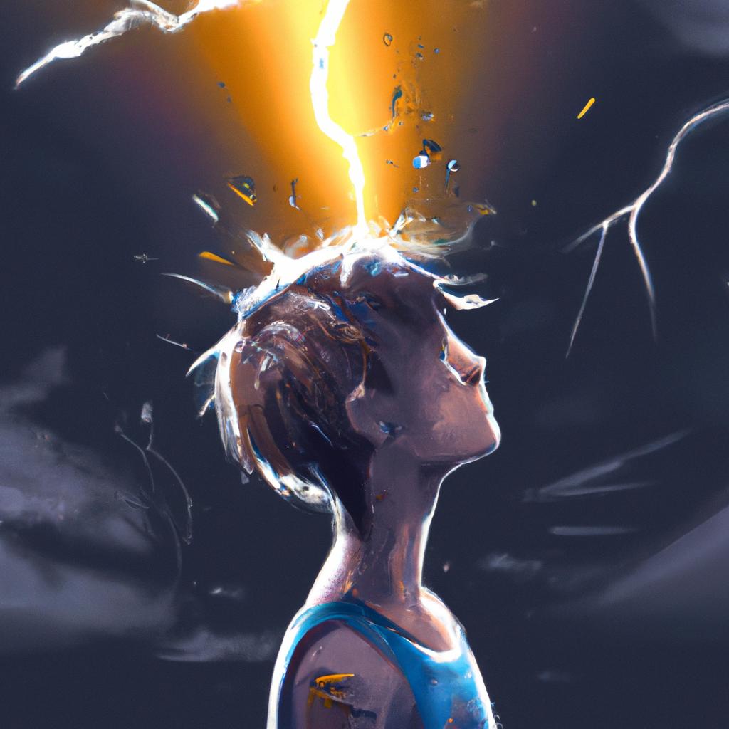 Imagem de capa do post "Descubra o que Significa Sonhar com Raio na Cabeça!" com um desenho digital