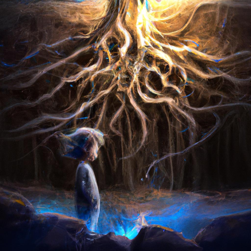 Imagem de capa do post "Descubra o Significado de Sonhar com Raiz de Árvore!" com um desenho digital