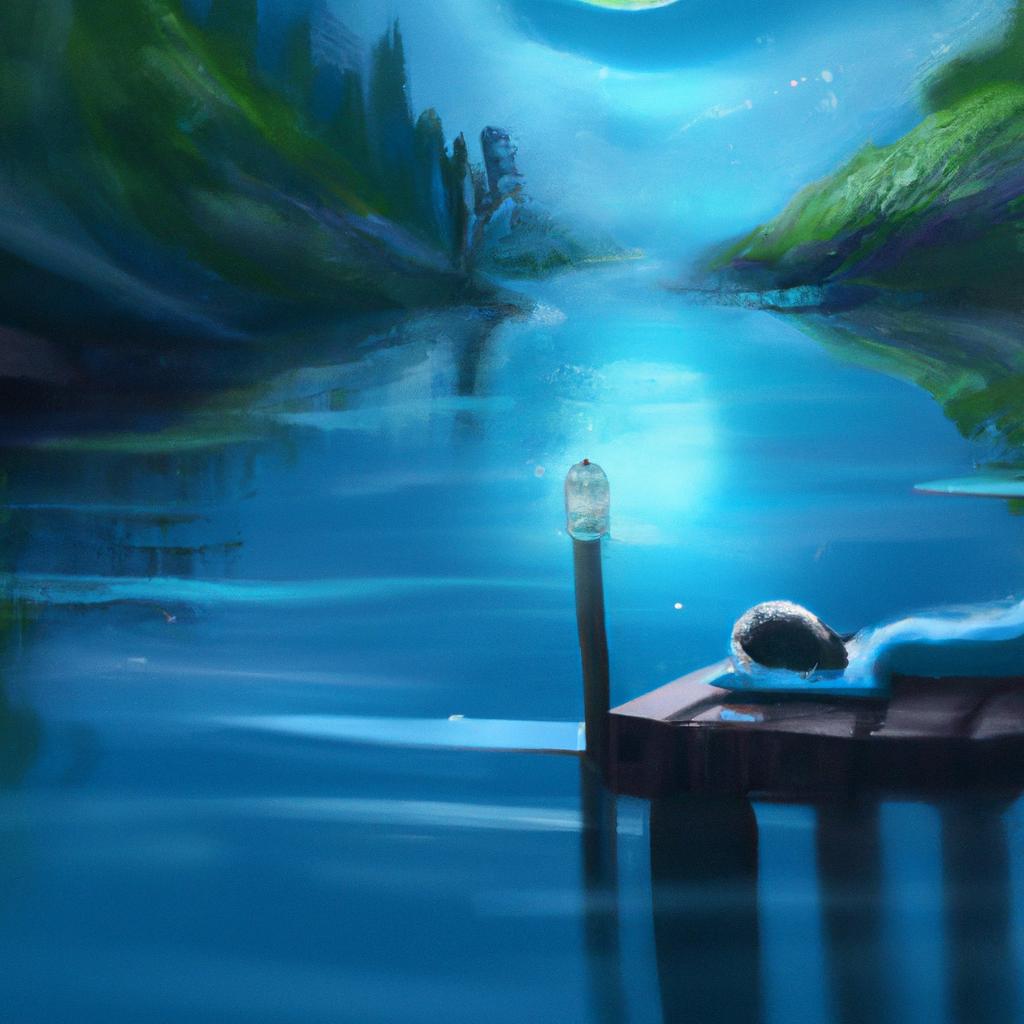 Imagem de capa do post "Sonhar com Rio Azul: Descubra o Significado Oculto!" com um desenho digital