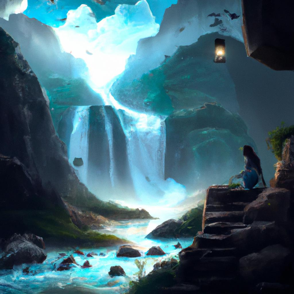 Imagem de capa do post "Sonhar com Rio e Cachoeira: Descubra o significado de seus sonhos!" com um desenho digital