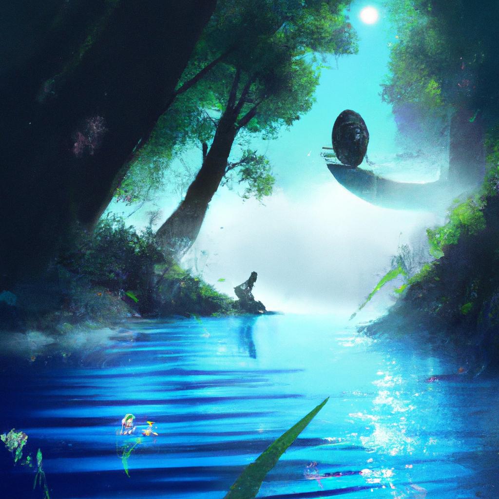 Imagem de capa do post "Significado de Sonhar com Rio Enchendo: Desvende Esse Mistério!" com um desenho digital