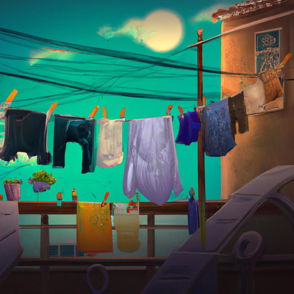 Imagem de capa do post "Sonhar com Roupas no Varal: Descubra o Significado Oculto!" com um desenho digital