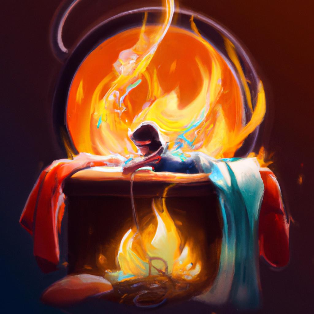 Imagem de capa do post "Descubra o Significado do Sonho com Roupas Queimando!". com um desenho digital