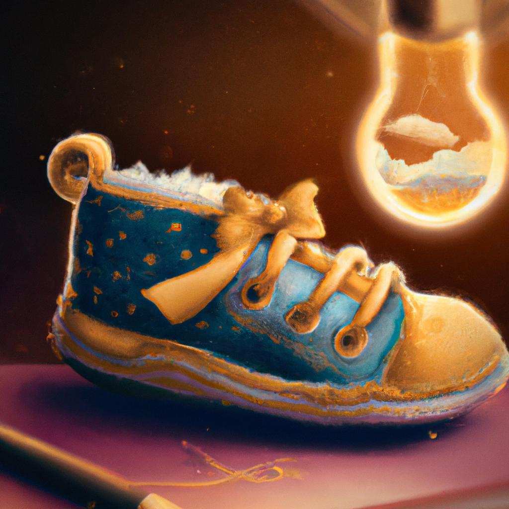 Imagem de capa do post "Descubra o Significado de Sonhar com Sapatinho de Bebê!" com um desenho digital