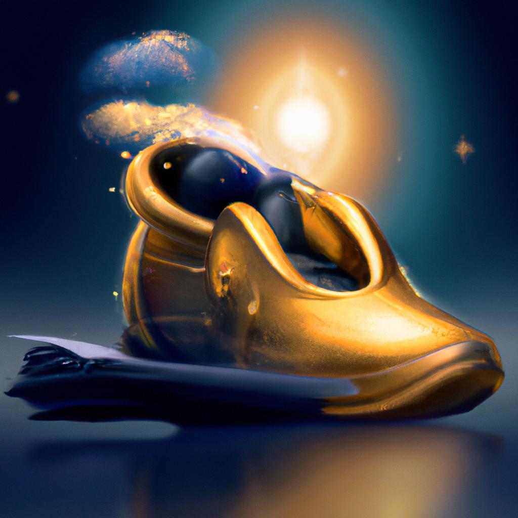 Imagem de capa do post "Descubra o Significado de Sonhar com Sapato Dourado!" com um desenho digital