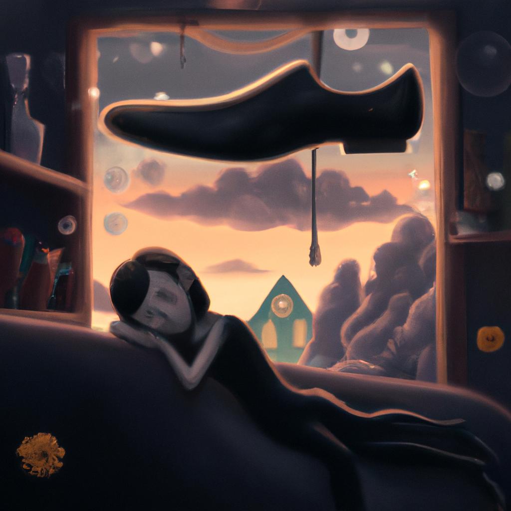Imagem de capa do post "Descubra o Que Significa Sonhar com Sapato Preto!" com um desenho digital