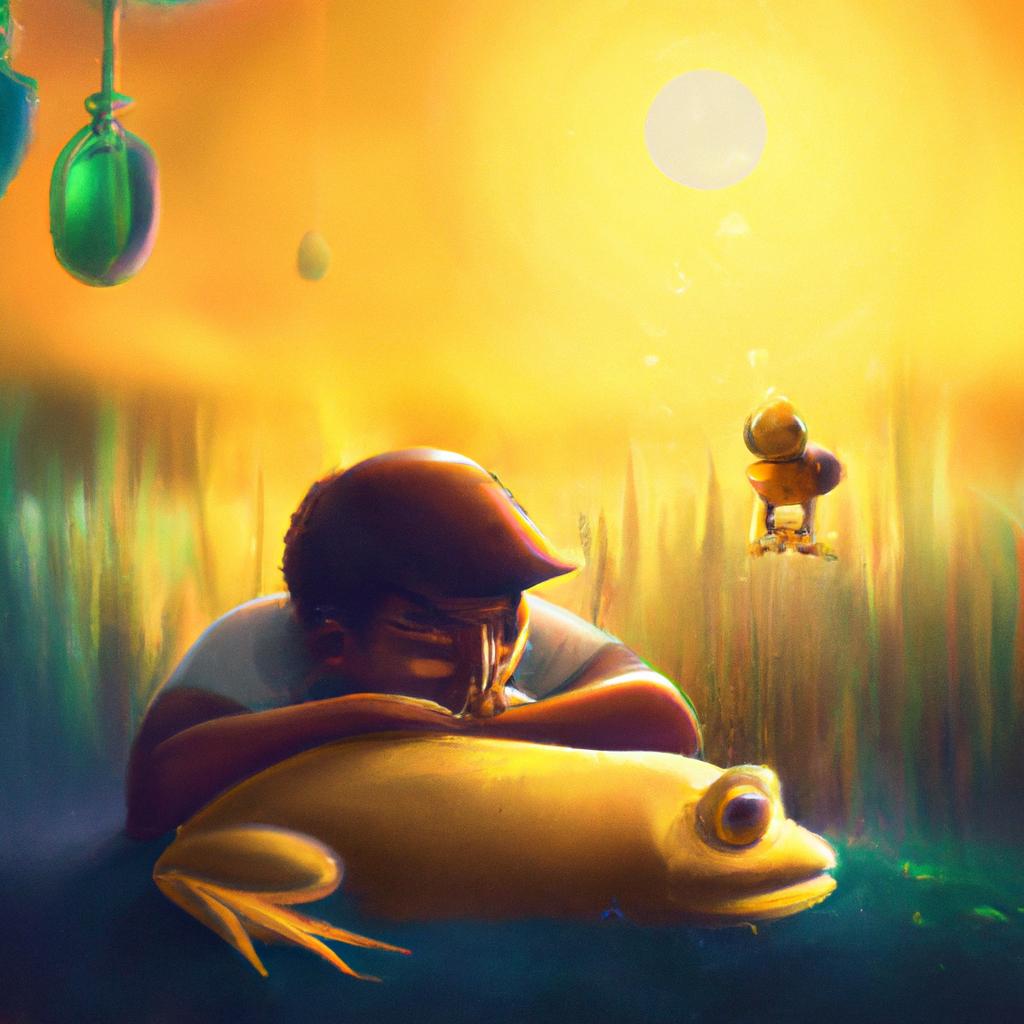 Imagem de capa do post "Sonhando com Sapo Amarelo: O Que Significa? Descubra!" com um desenho digital