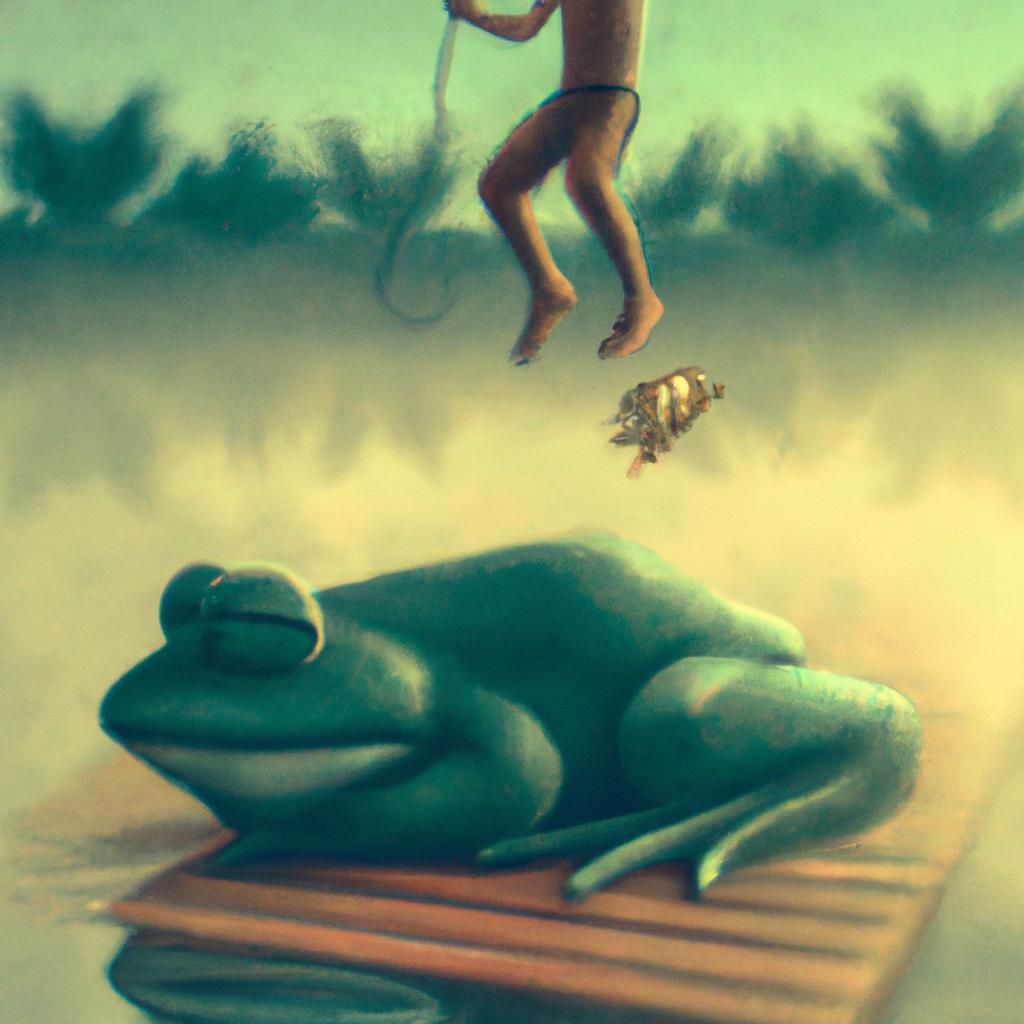 Imagem de capa do post "Sonhar com Sapo Grande: Compreenda o Significado desta Vislumbre!" com um desenho digital