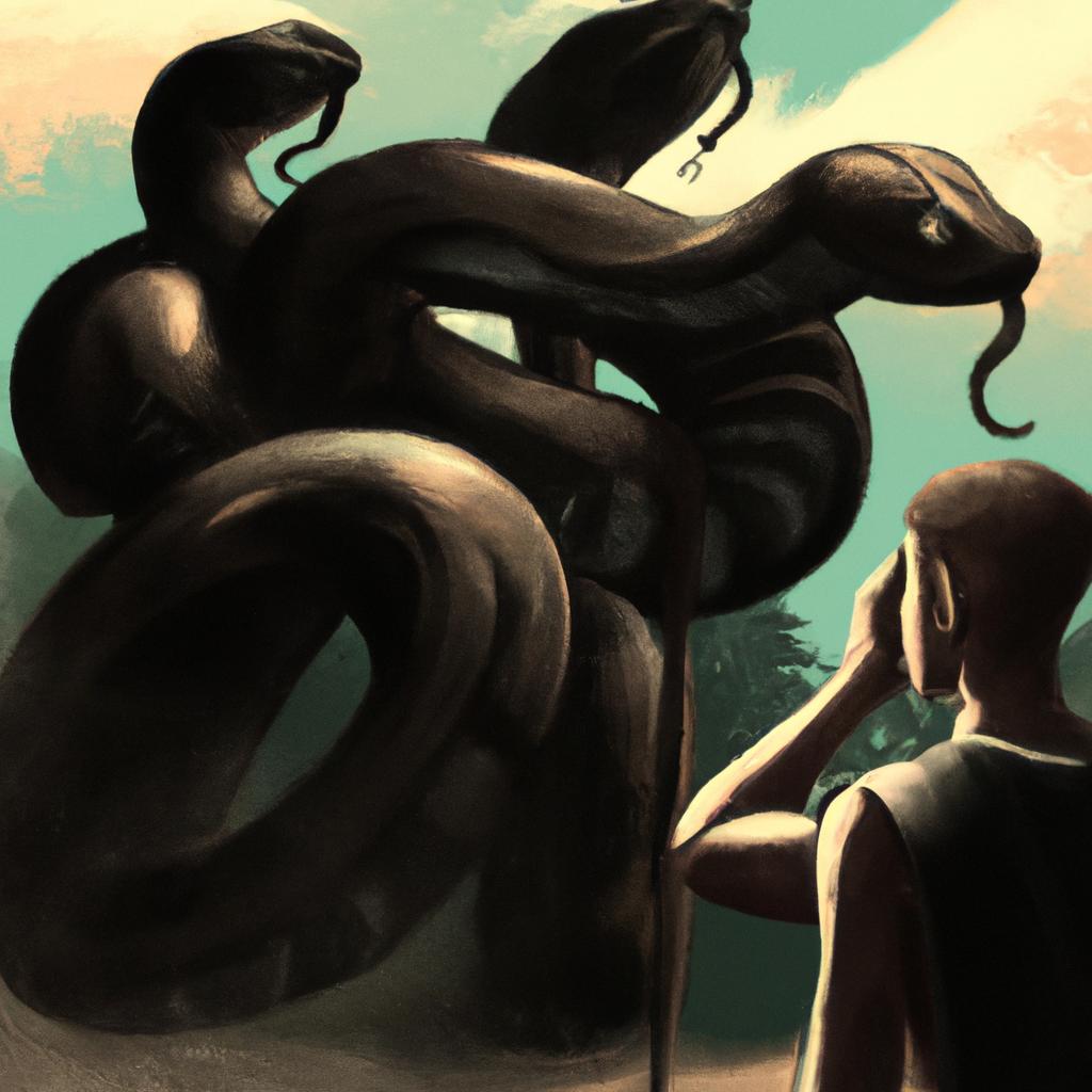 Imagem de capa do post Sonhar com Serpente Preta: Descubra o que Significa! com um desenho digital