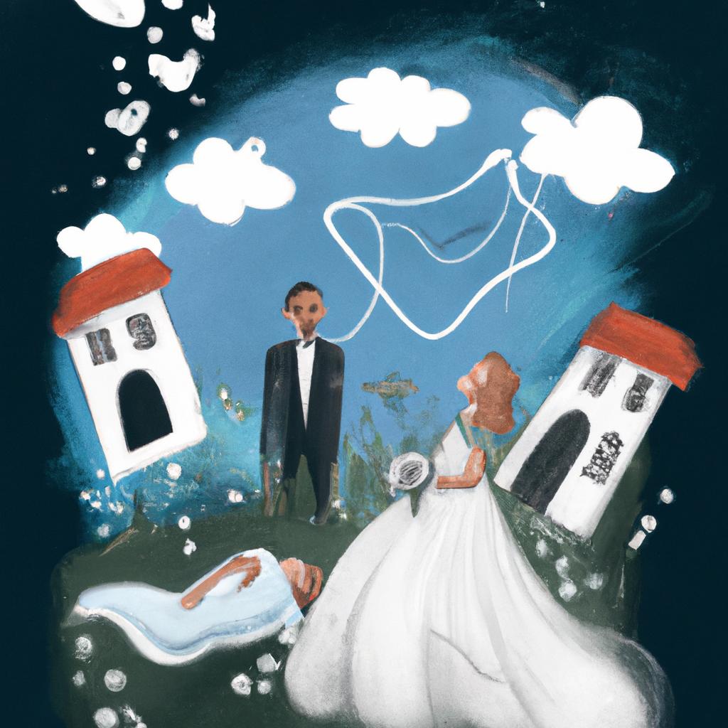 Imagem de capa do post "Sonhar com Seu Próprio Casamento: Conheça o Significado!" com um desenho digital
