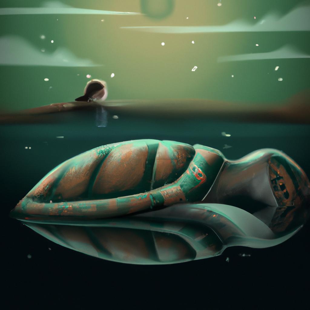 Imagem de capa do post "Descubra o Significado do Sonho com Tartaruga na Água!" com um desenho digital