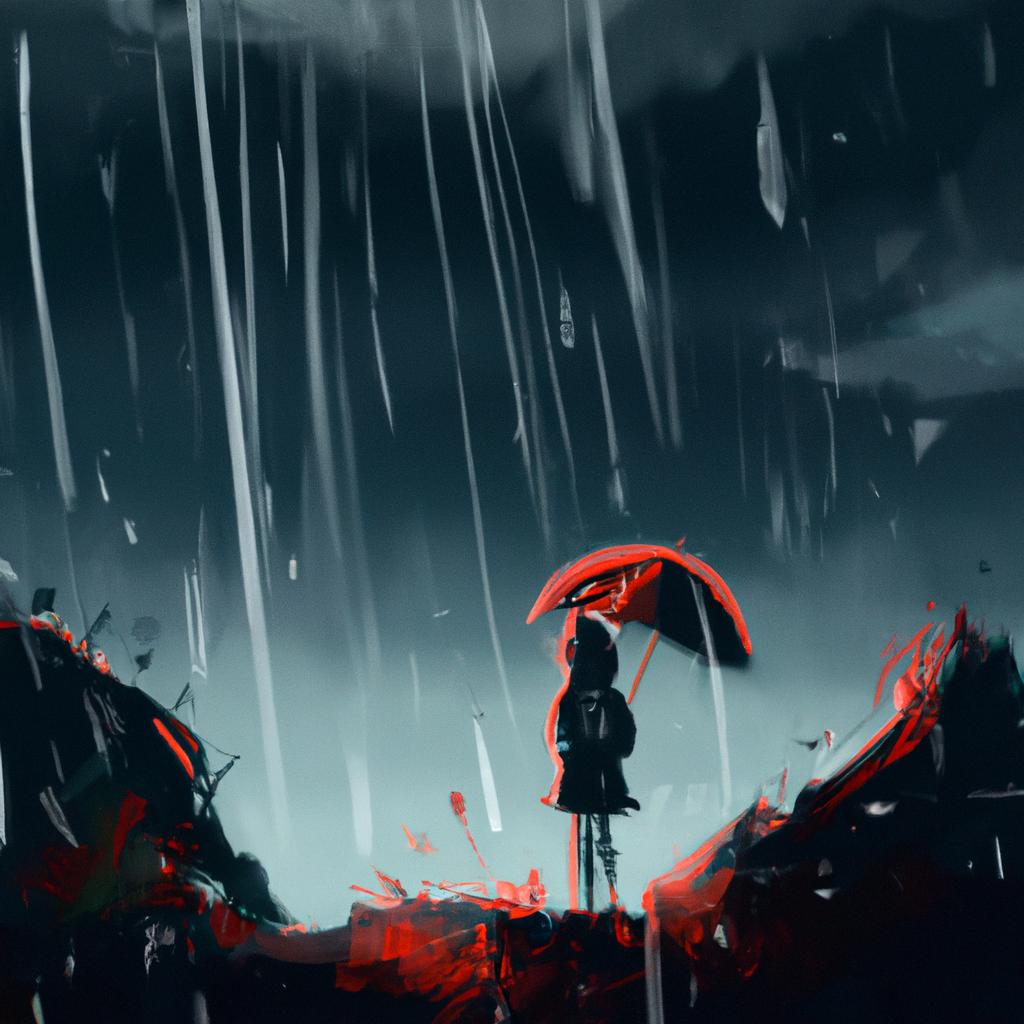 Imagem de capa do post "Descubra o Significado de Sonhar com Tempestade de Chuva!" com um desenho digital