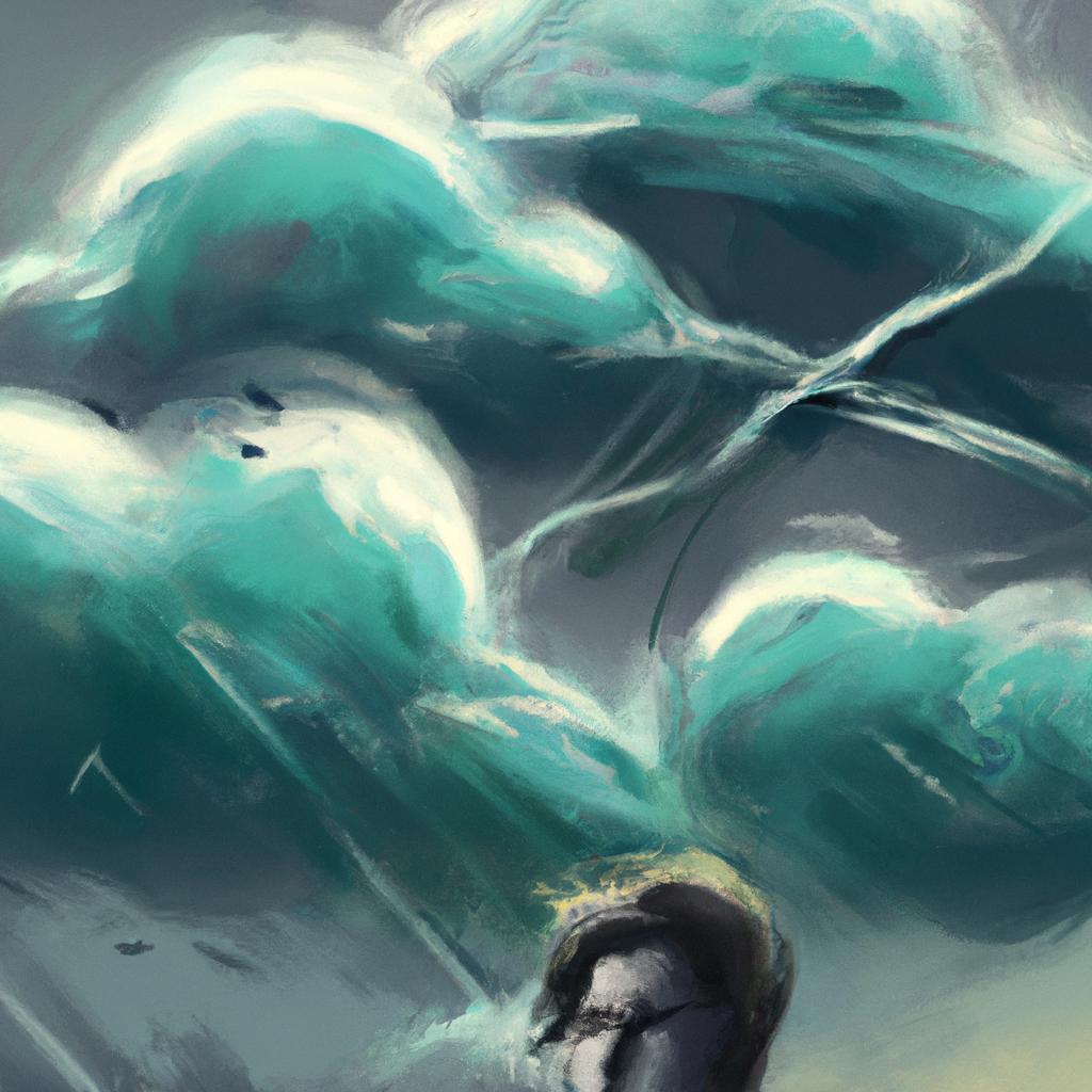 Imagem de capa do post "Descubra o Significado de Sonhar com Tempestade Muito Forte!" com um desenho digital