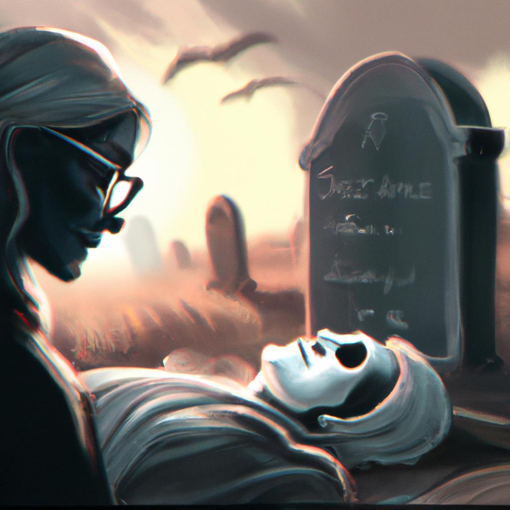 Imagem de capa do post "Descubra o Significado de Sonhar com Tia Morta!" com um desenho digital