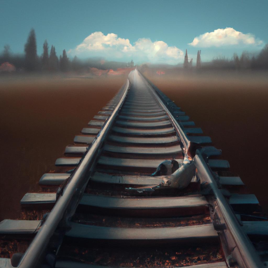 Imagem de capa do post "Sonhar com Trilho de Trem: Entenda o Significado!" com um desenho digital
