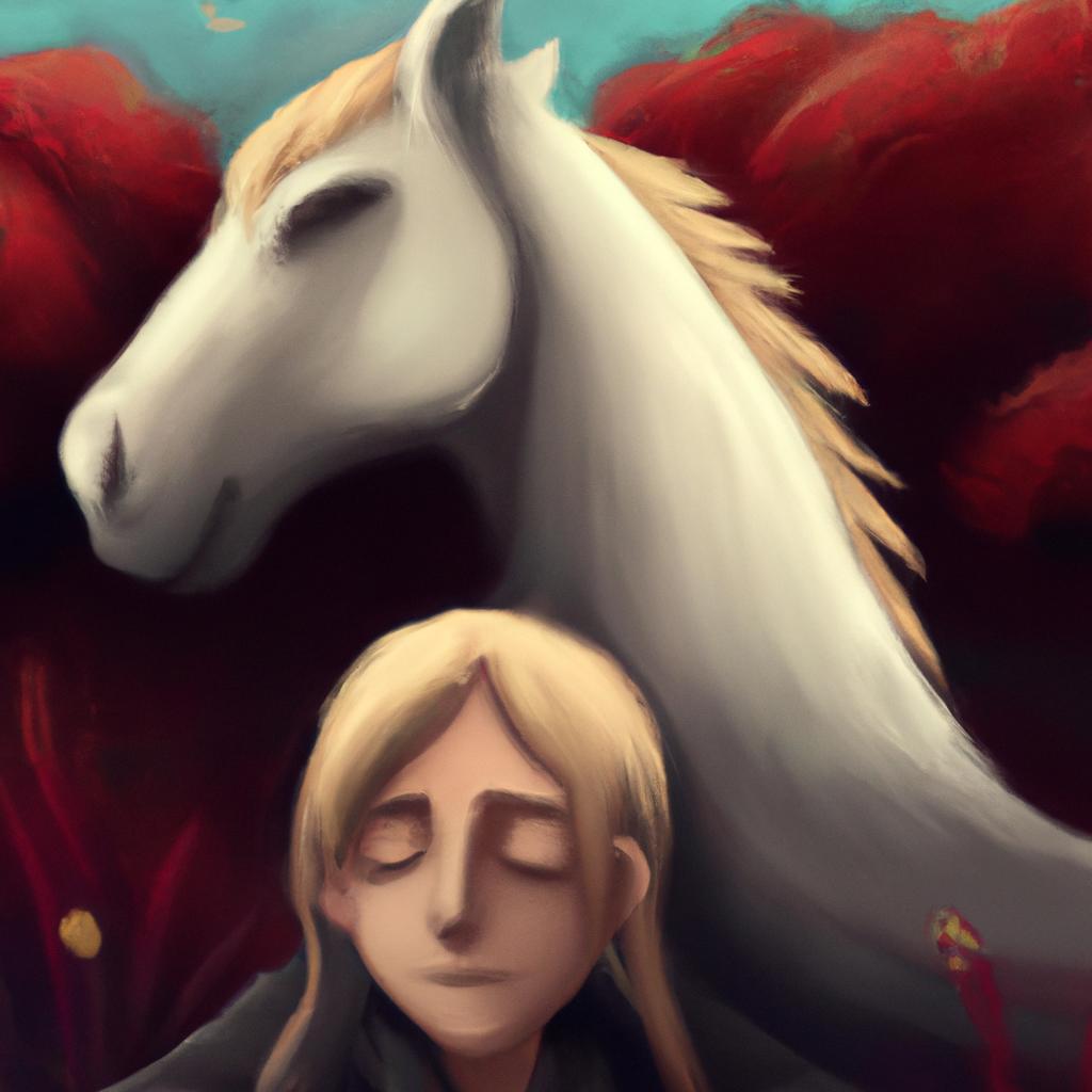 Imagem de capa do post "Descubra o Significado de Sonhar com um Cavalo!" com um desenho digital