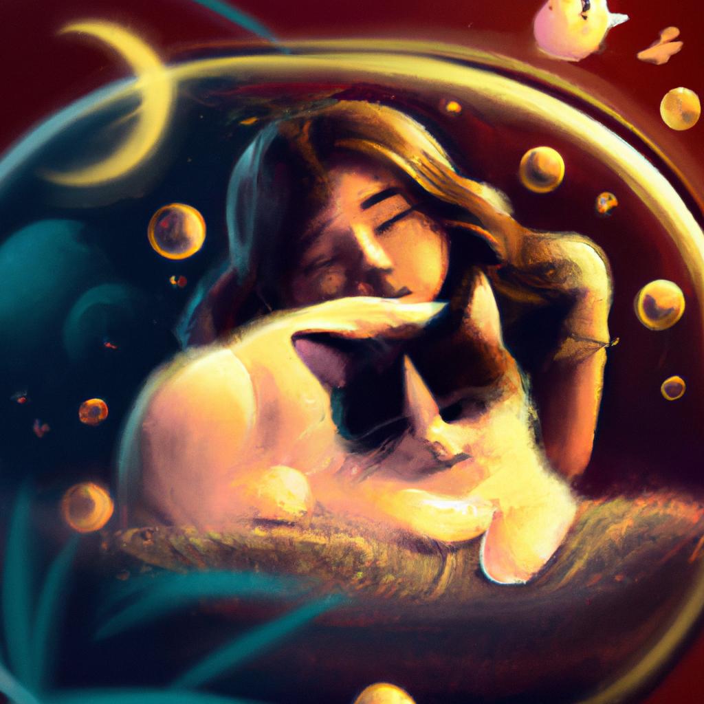 Imagem de capa do post Sonhar com um Gato: Entenda o Seu Significado! com um desenho digital