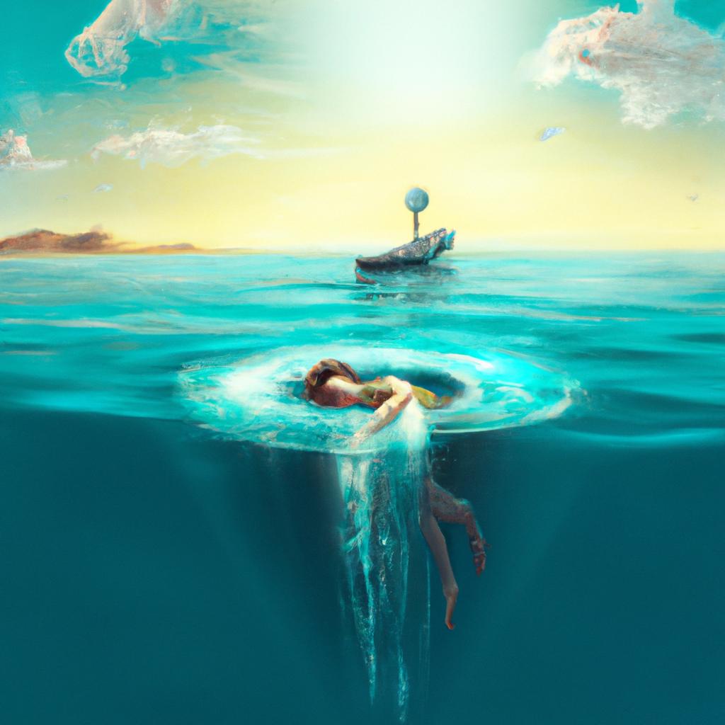 Imagem de capa do post "Descubra o Significado de Sonhar com Alguém se Afogando!" com um desenho digital