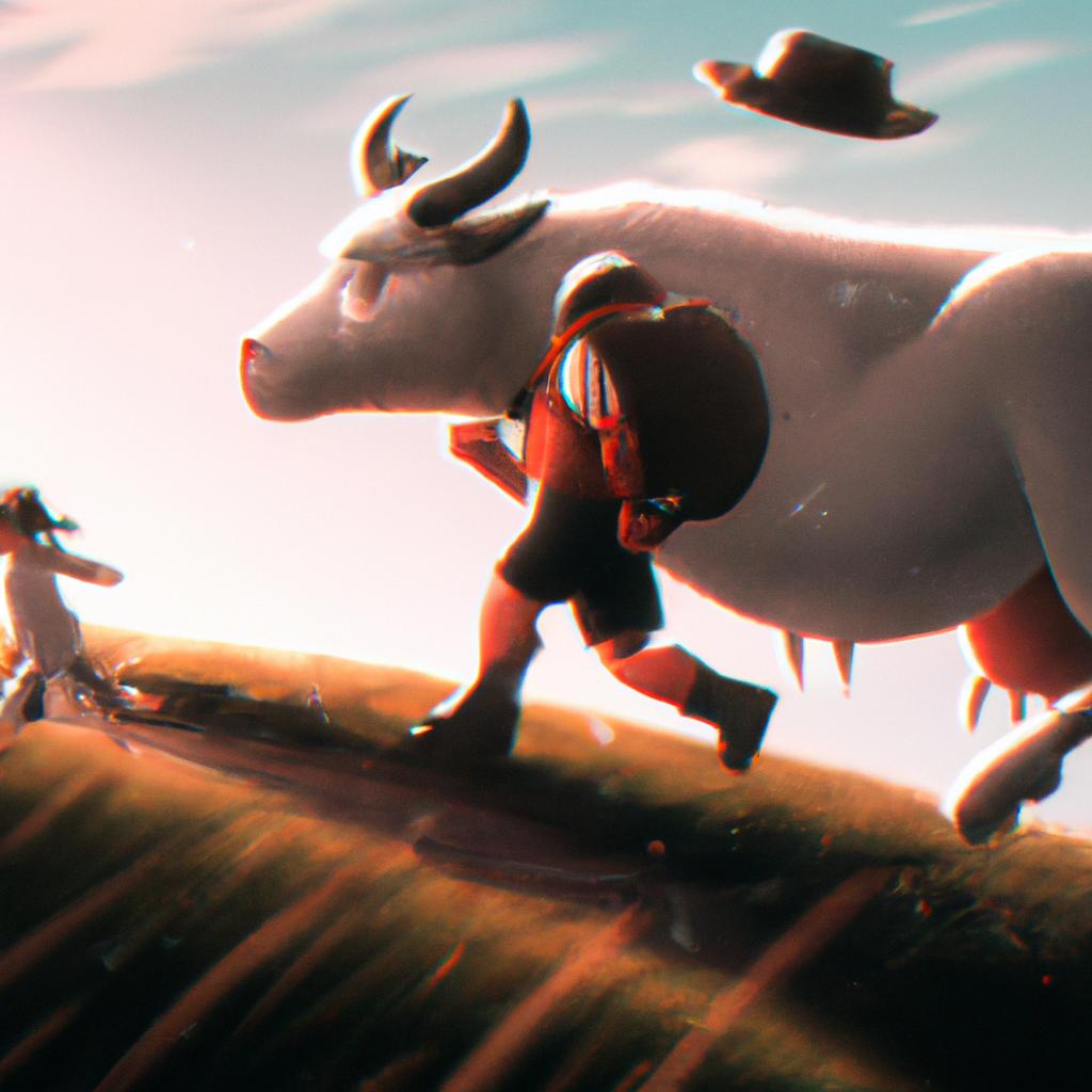 Imagem de capa do post "Sonhar com Vaca Branca Correndo Atrás de Mim? Descubra o Significado!" com um desenho digital