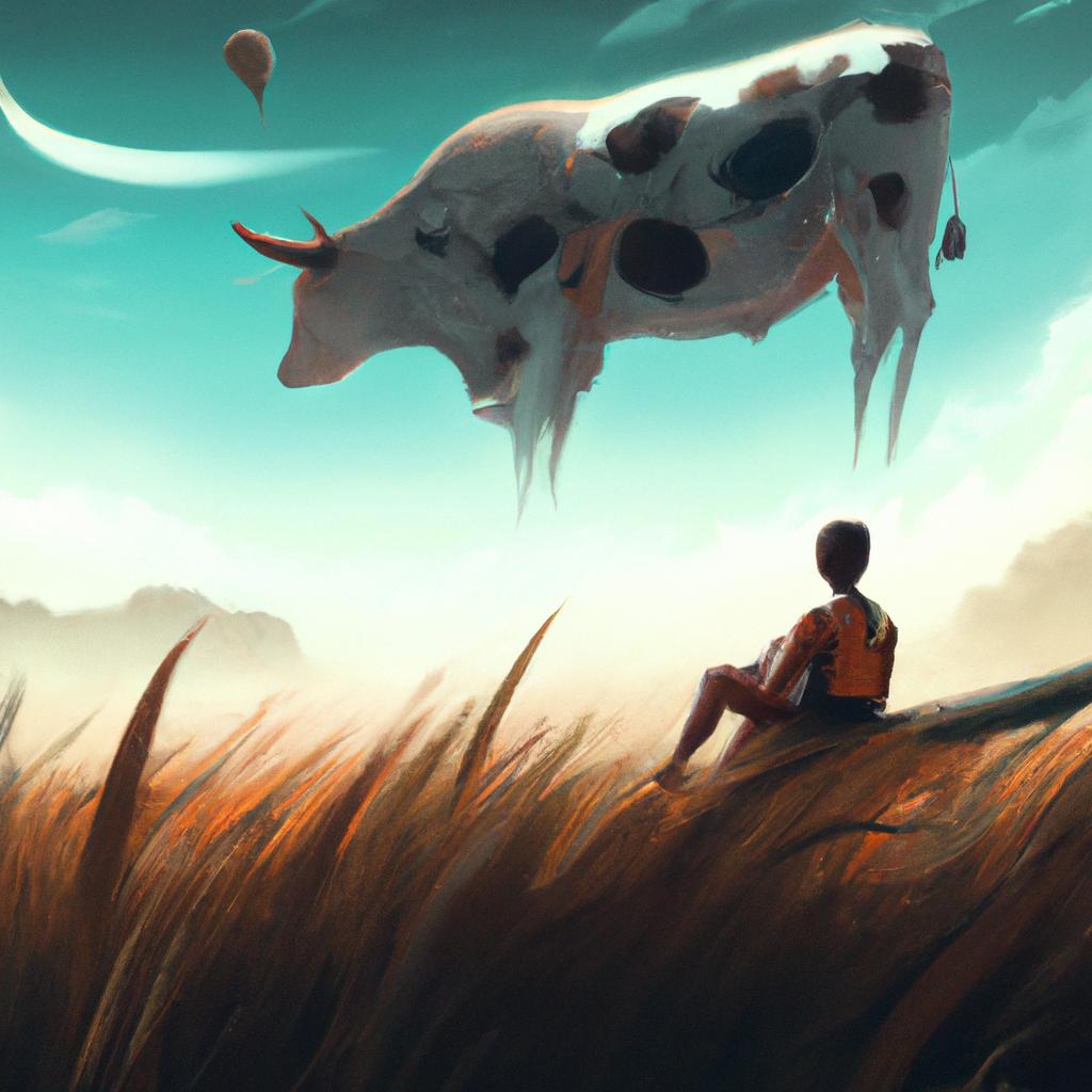 Imagem de capa do post Sonhar com Vaca Brava: Descubra seu Significado! com um desenho digital