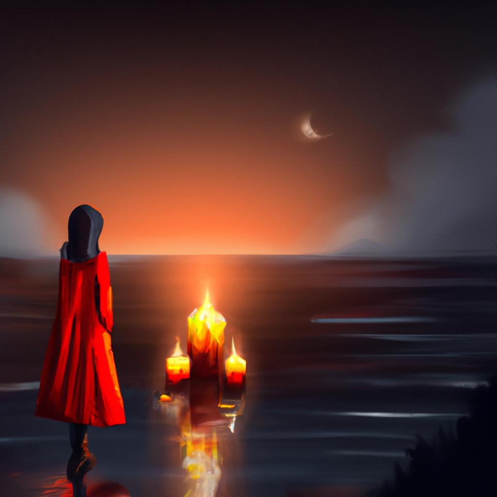 Imagem de capa do post "Descubra o Significado do Sonho com Vela Vermelha Acesa!" com um desenho digital