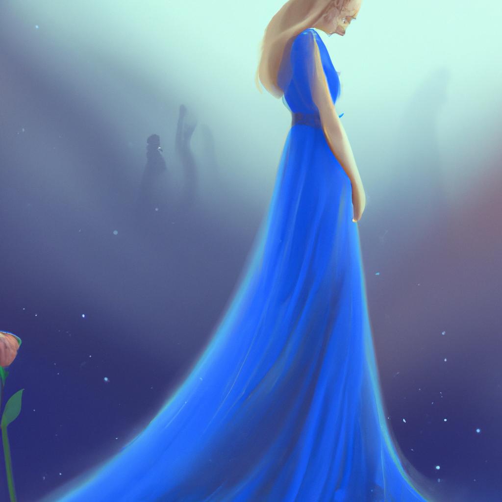 sonhar com vestido azul longo3