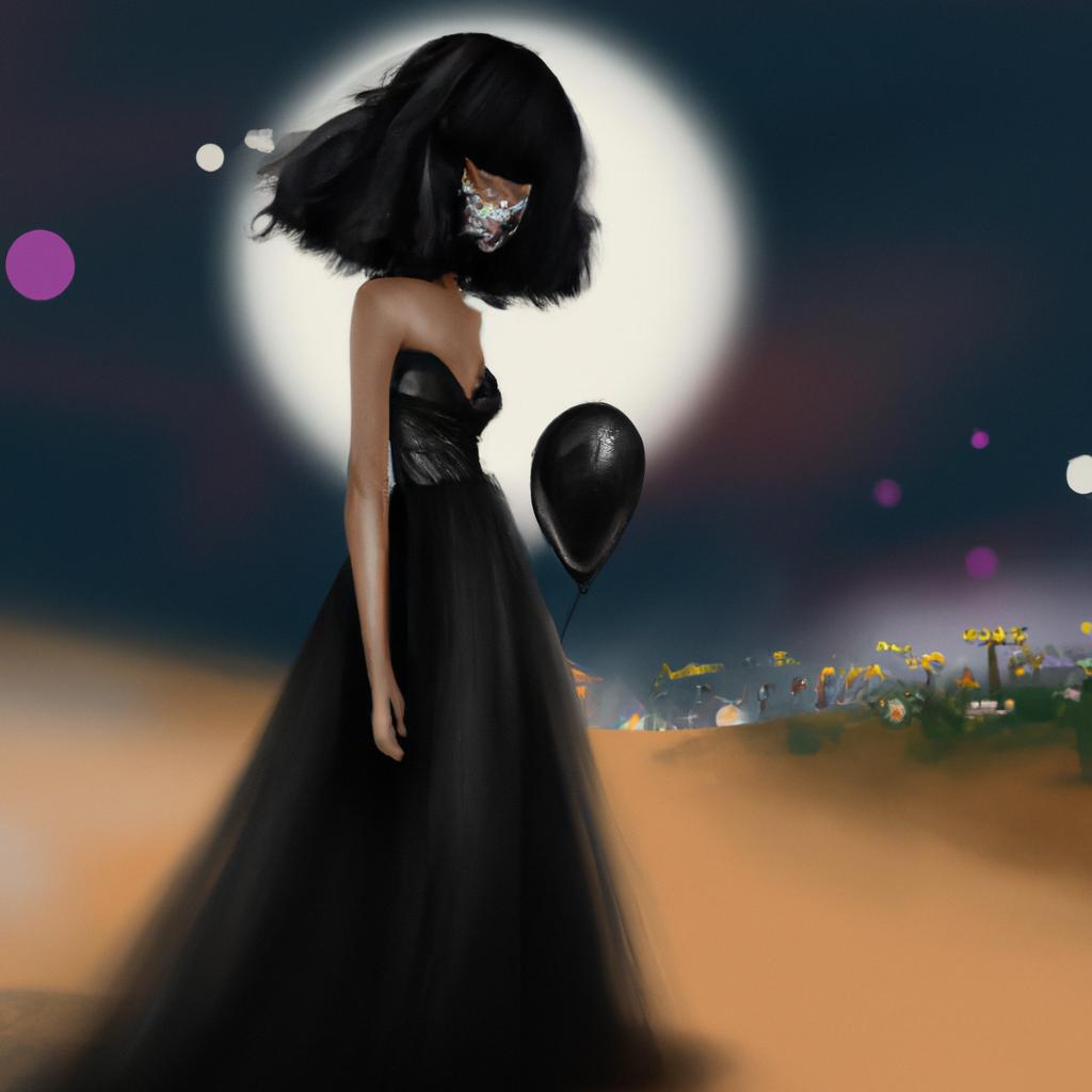 Imagem de capa do post "Descubra o Significado de Sonhar com Vestido Preto de Festa!" com um desenho digital