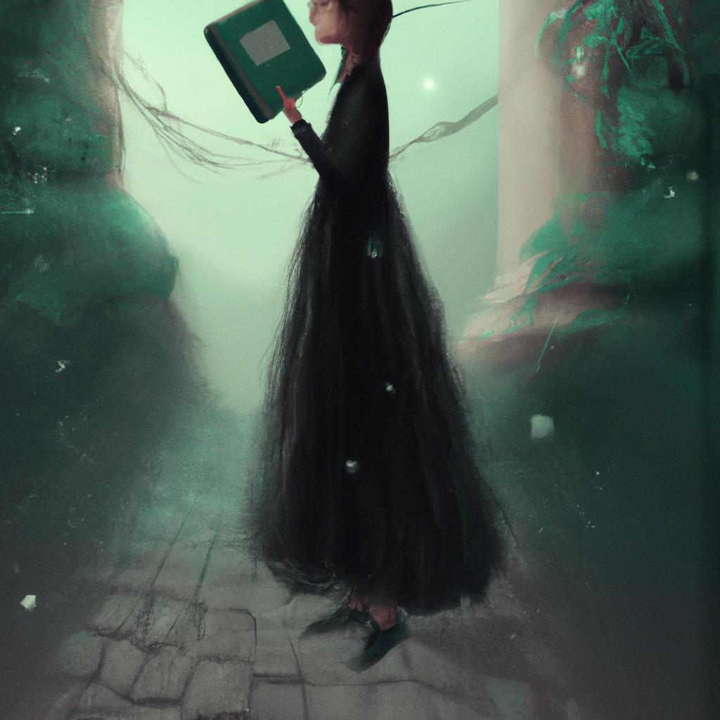 Imagem de capa do post "Descubra o Significado de Sonhar com Vestido Preto: Livro dos Sonhos!" com um desenho digital