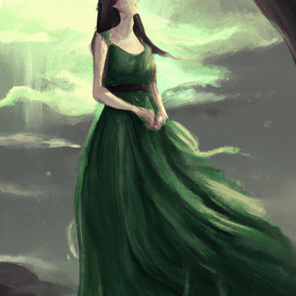 Imagem de capa do post Sonhar com Vestido Verde: Descubra o Significado! com um desenho digital