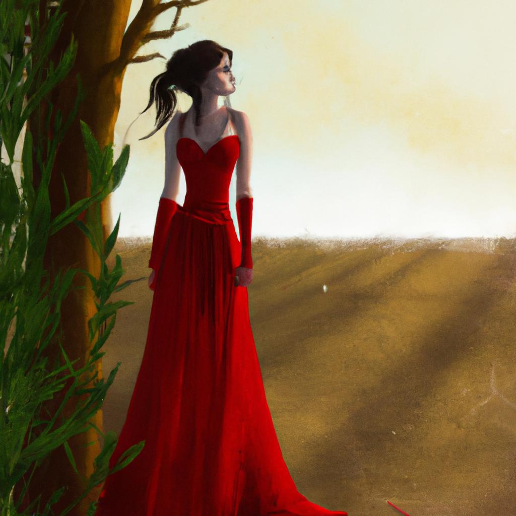 Imagem de capa do post "Significado de Sonhar com Vestido Vermelho: Descubra o Que Isso Significa!" com um desenho digital