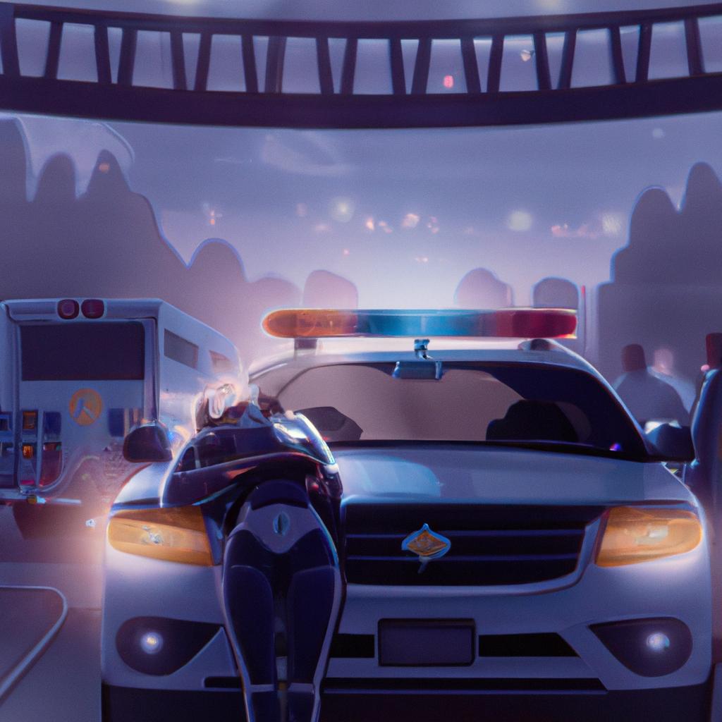 Imagem de capa do post "Descubra o que Significa Sonhar com Viatura de Polícia!" com um desenho digital