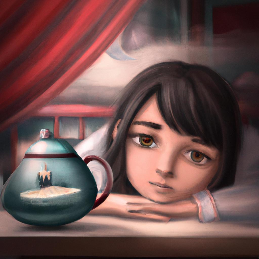 Imagem de capa do post "Sonhar com Xícara de Chá: Descubra o Significado Secreto!" com um desenho digital