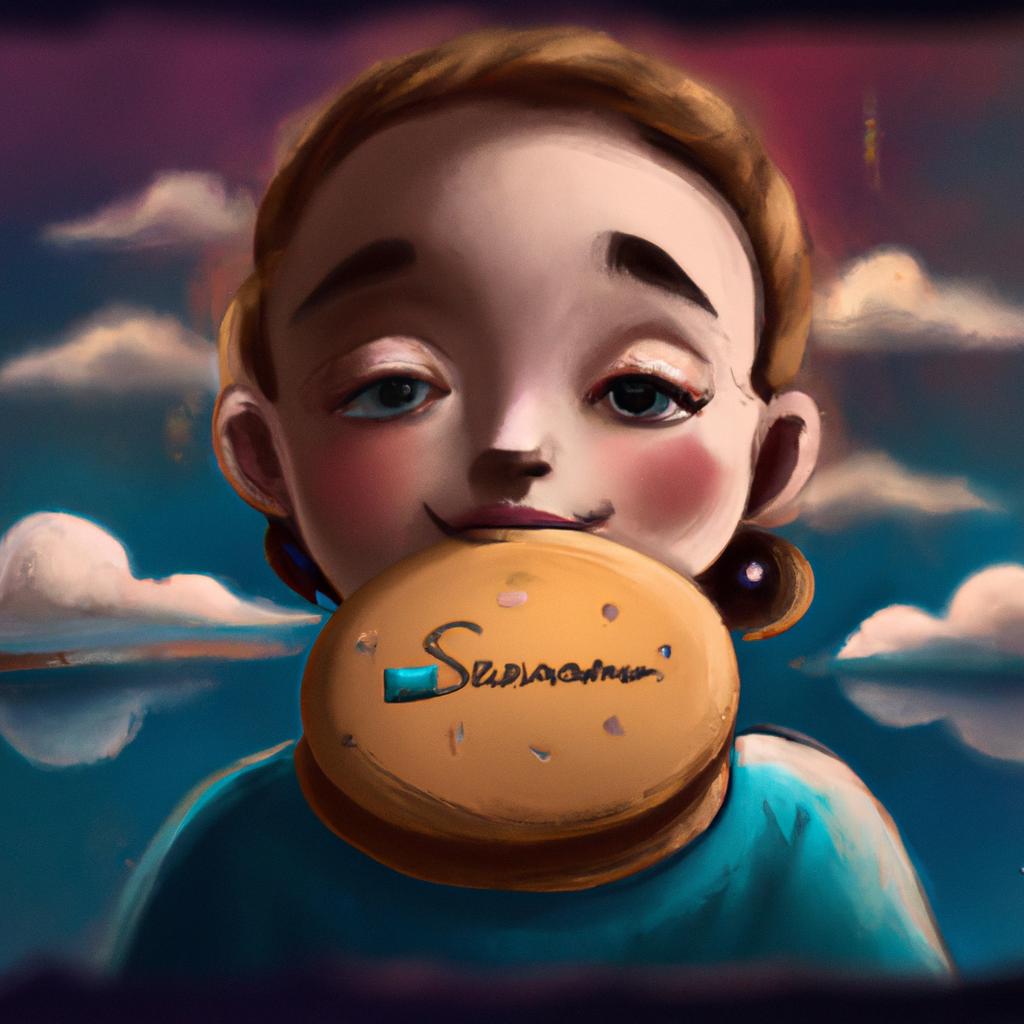 Imagem de capa do post "Sonhar comendo Bolacha: Descubra seu Significado!" com um desenho digital