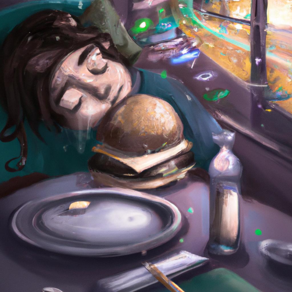 Imagem de capa do post "Sonhar Comendo Lanche: Descubra o Significado Desse Sonho!" com um desenho digital