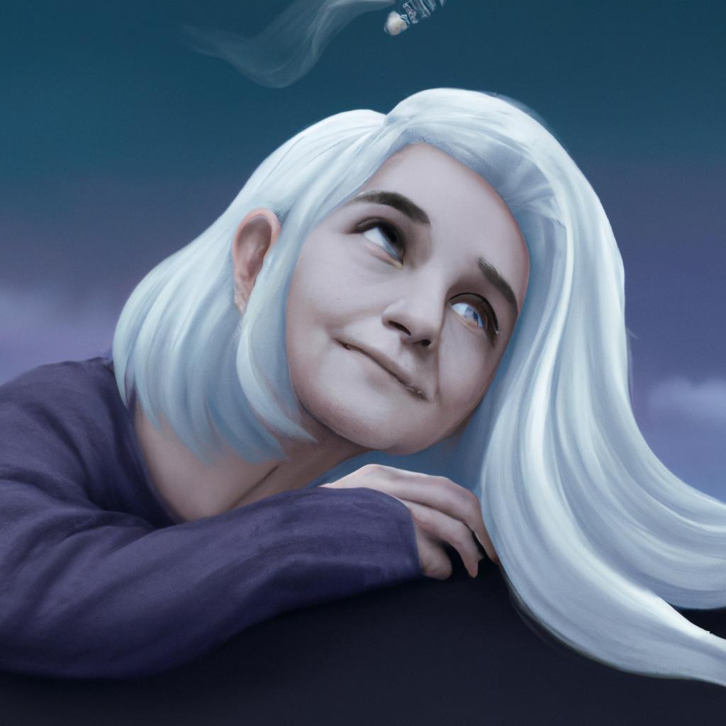 Imagem de capa do post "Descubra o Significado de Sonhar com Cabelo Branco!" com um desenho digital