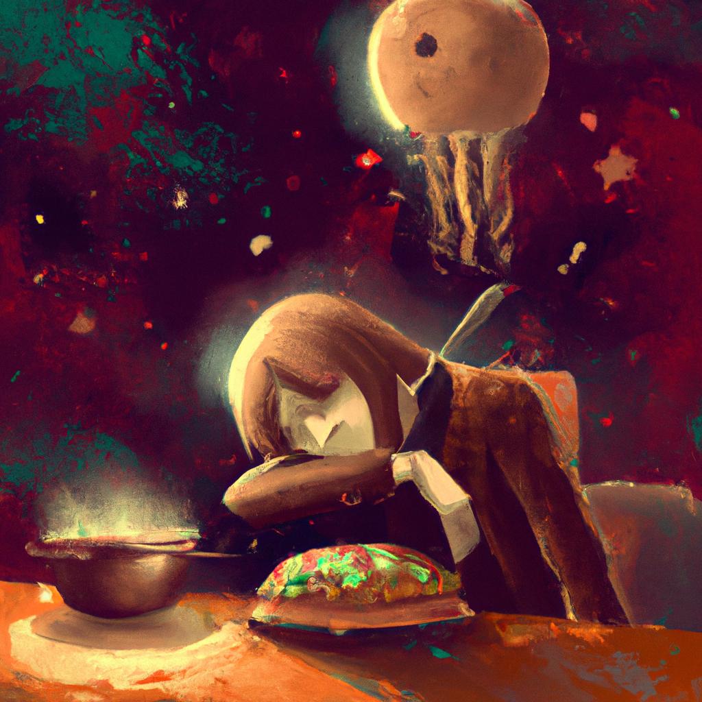 Imagem de capa do post "Sonhar Vomitando Comida: O Que Significa?" com um desenho digital