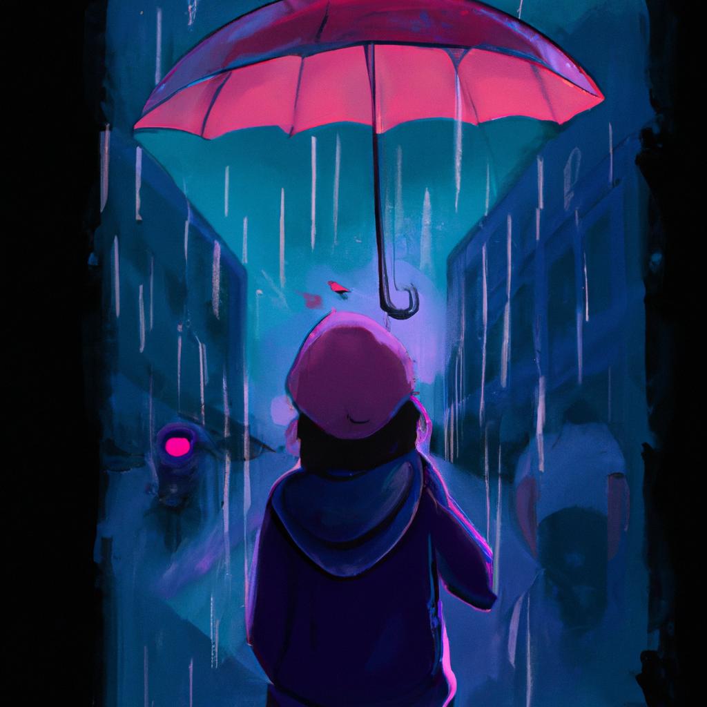 Imagem de capa do post "Sonhei com Chuva Forte? Descubra o Significado!" com um desenho digital